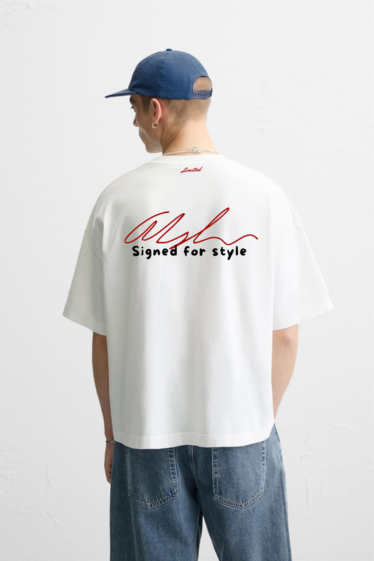 LUXVÓIRE™️ SIGNATURE SCRIPT TEE – WHITE