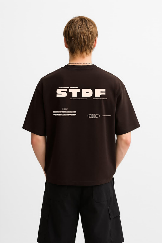 LUXVÓIRE™️ STDF CORE GRAPHIC TEE – COCOA BROWN