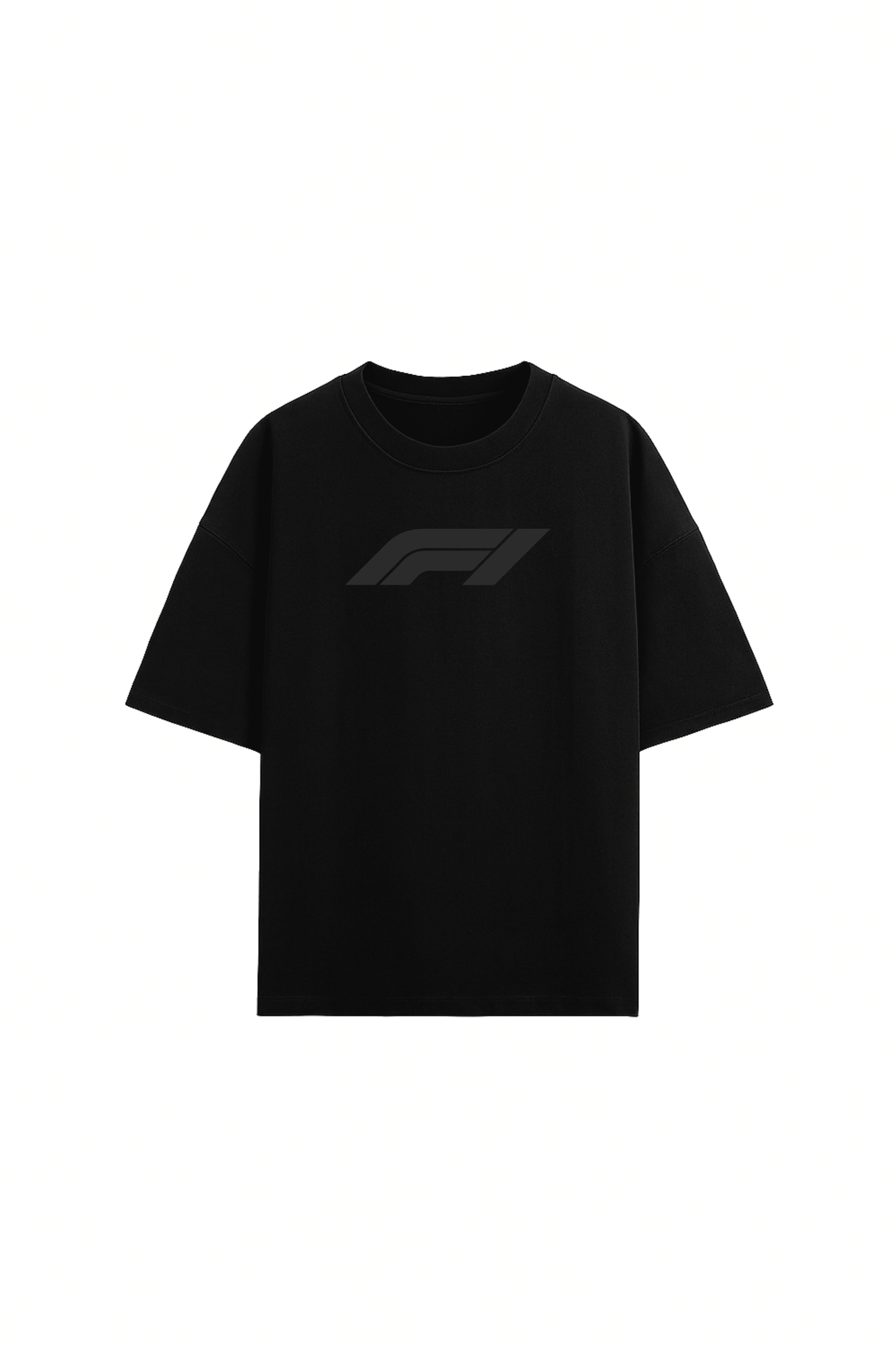 LUXVÓIRE™️ GRAND PRIX EDITION – BLACK ON BLACK F1 CREST TEE