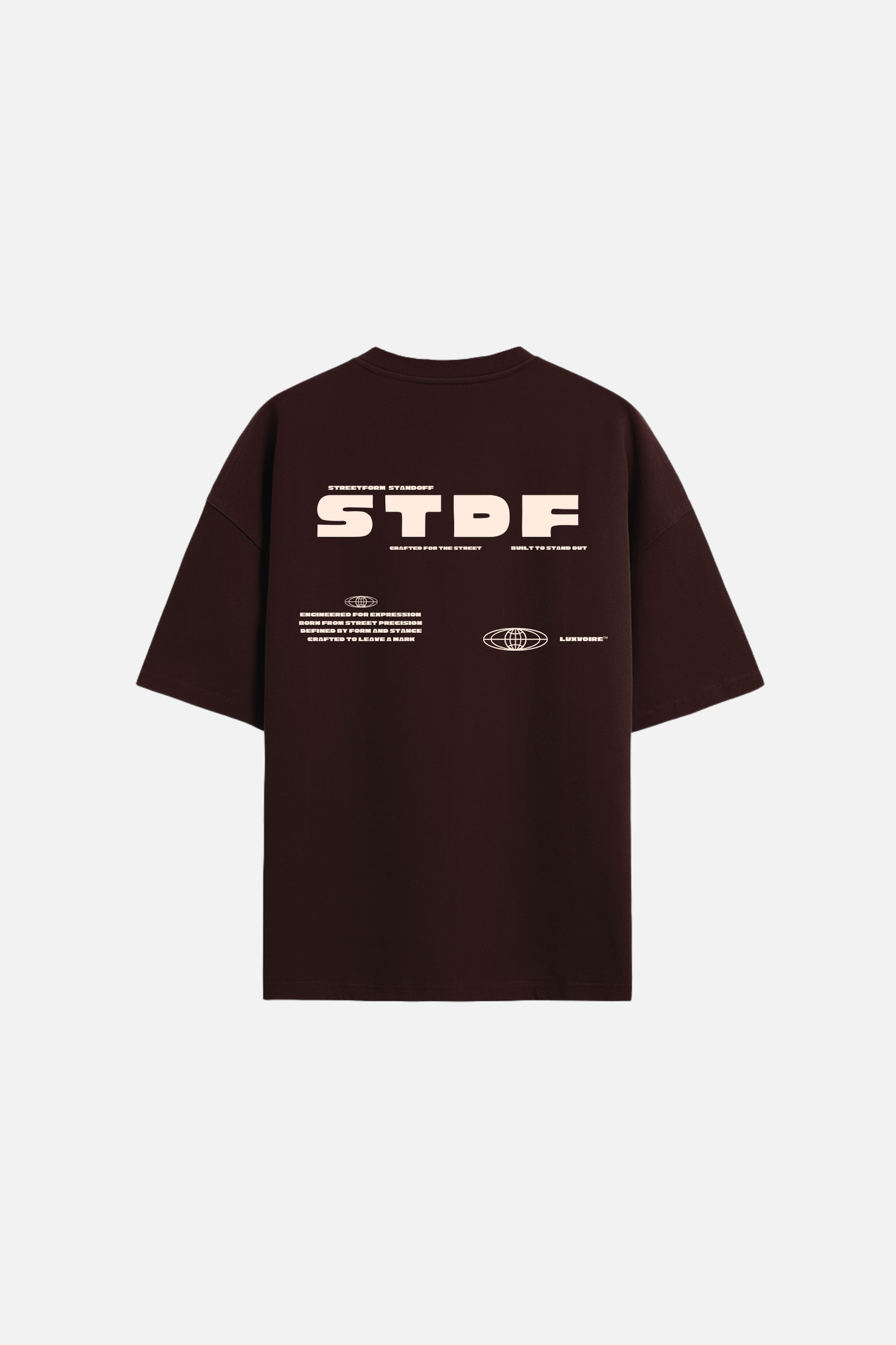 LUXVÓIRE™️ STDF CORE GRAPHIC TEE – COCOA BROWN