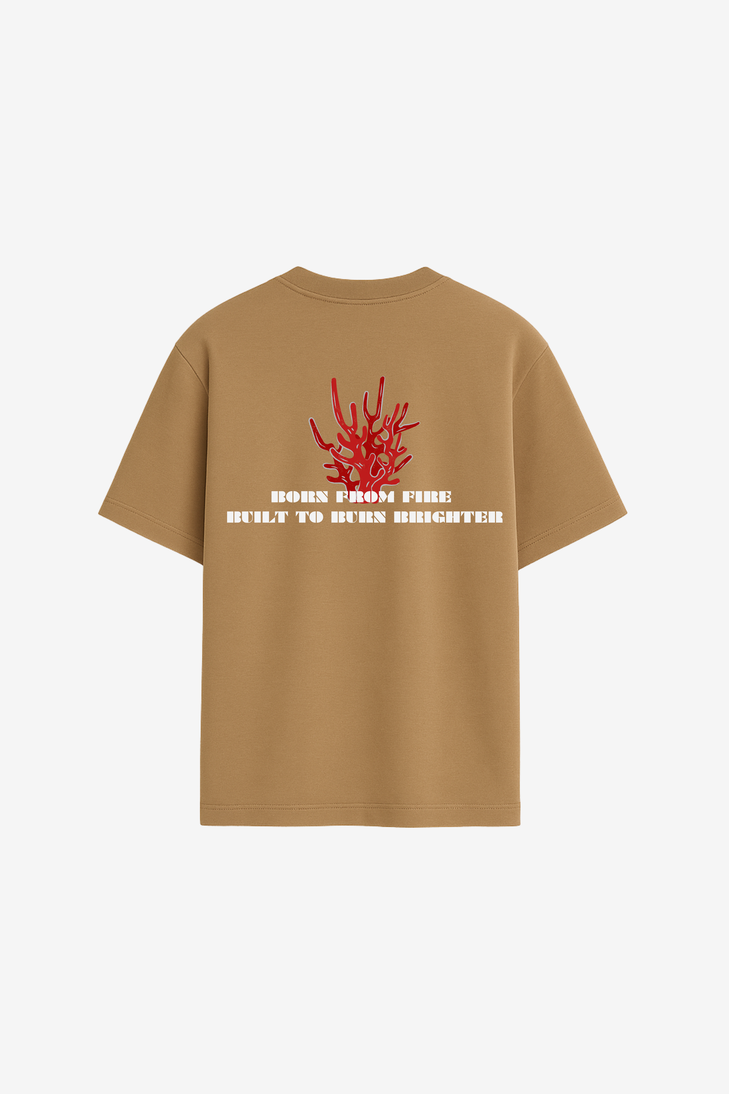 LUXVÓIRE™ FLAME EMBLEM TEE – EARTHSTONE BROWN