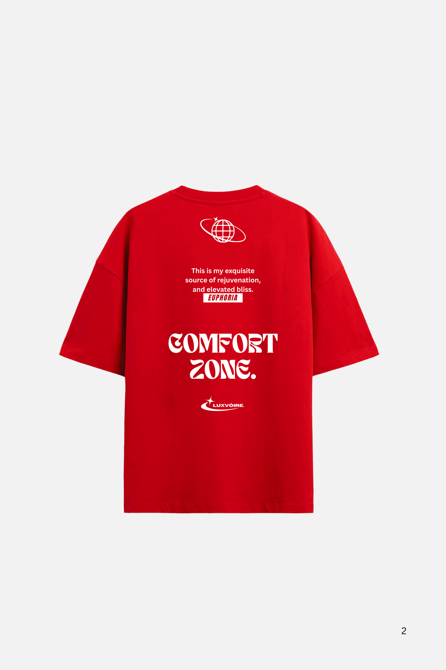 LUXVÓIRE™ COMFORT ZONE SIGNATURE UNISEX TEE – CRIMSON RED
