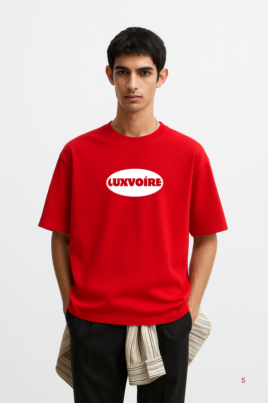 LUXVÓIRE™ CALM & STEADY SIGNATURE TEE – SCARLET EDITION