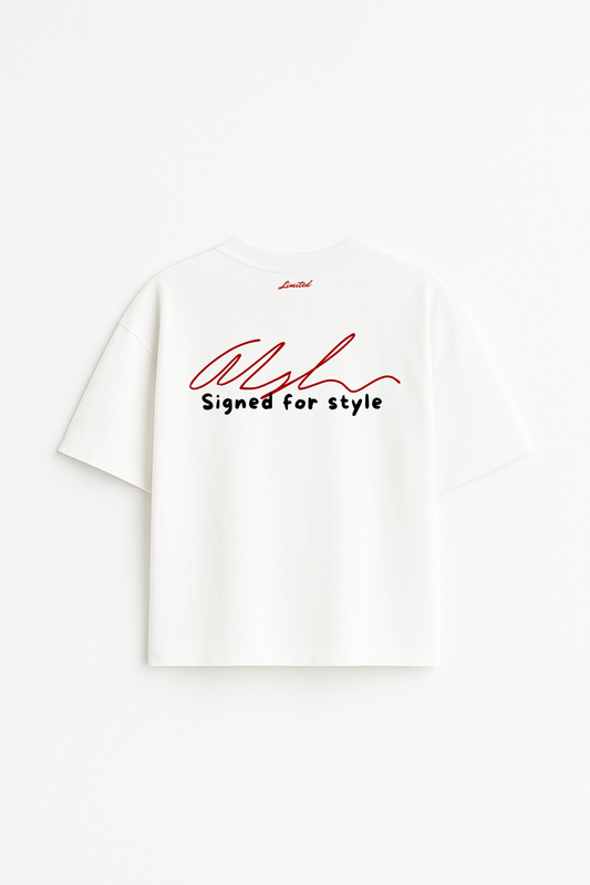 LUXVÓIRE™️ SIGNATURE SCRIPT TEE – WHITE