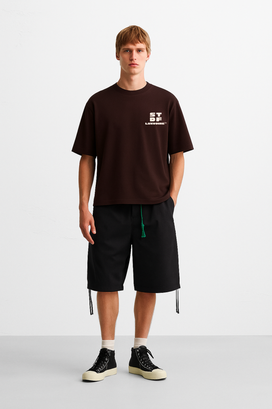 LUXVÓIRE™️ STDF CORE GRAPHIC TEE – COCOA BROWN