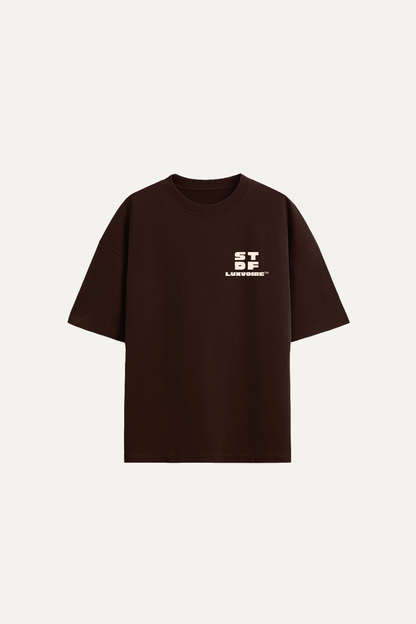 LUXVÓIRE™️ STDF CORE GRAPHIC TEE – COCOA BROWN