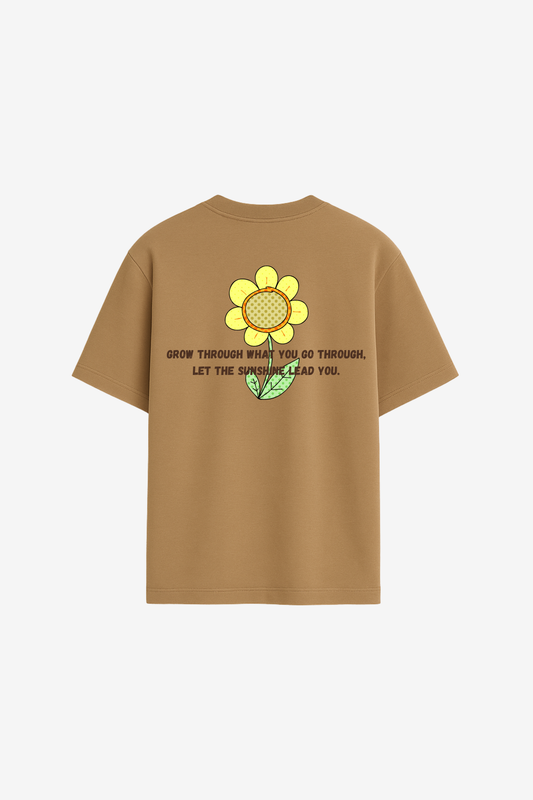 LUXVÓIRE™ BLOOM EDITION PREMIUM GRAPHIC TEE – SANDSTONE BROWN