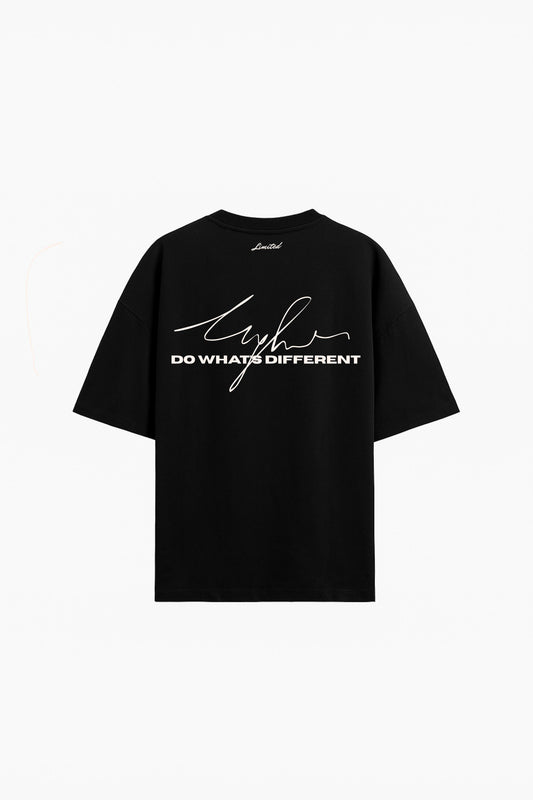 LUXVÓIRE™ “DO WHAT’S DIFFERENT” SIGNATURE TEE – MIDNIGHT BLACK